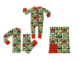 Preorder MOQ 5 pcs Each Style Christmas Farm Animals Plaid Kids Matching Clothes