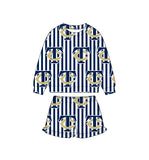 MOQ 5 pcs Custom Style Team Mascot Stripe Kids Girls Shorts Set