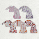 Halloween Pumpkin Ghost Bows Scallop Edge Kids Sibling Matching Clothes