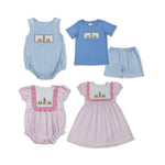 Embroidery Easter Rabbit Kids Sibling Matching Clothes