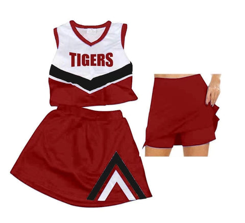 MOQ 8 pcs Custom Style TIGERS Cheer Girl Skirt Set