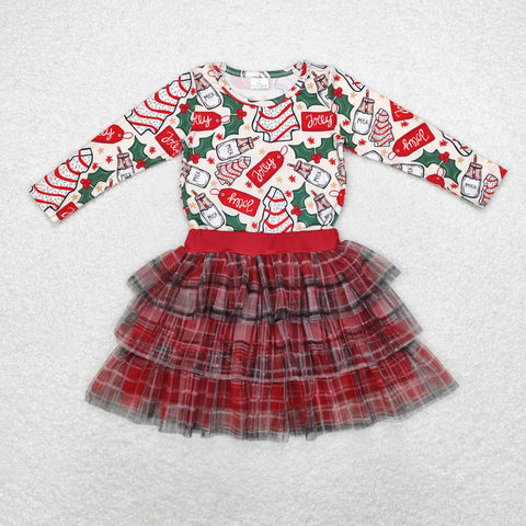 GLD0883 Christmas Jolly Red Tulle Girls Skirt Set