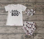 GBO0175 Halloween Little Boo Baby Girl's Bummie Set