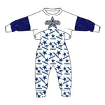 MOQ 8 PCS Custom style COWBOYS STAR Jumpsuit 2 pcs Girl's set