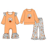 Preorder MOQ 5 pcs Each Style Thanksgiving Day Flower Kids Matching Clothes