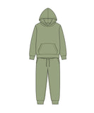 MOQ 5 pcs each Custom Style Solid Color Hoodie Boy's Jogger Set