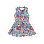 MOQ 30 pcs Custom Style Cartoon Shorts Liner Girls Zipper Dress