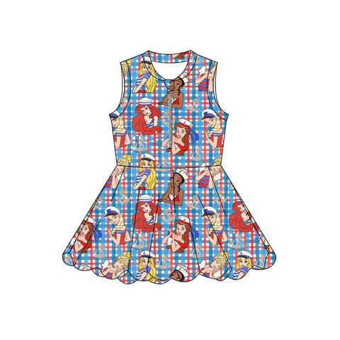 MOQ 30 pcs Custom Style Cartoon Shorts Liner Girls Zipper Dress