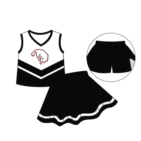 MOQ 8 pcs Custom Style Black Cheer Girl Skirt Set