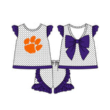 MOQ 8 Pcs Each Style Custom Style University team Print Tigers Matching Kids Clothing