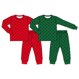 Preorder MOQ 5 pcs Each Style Christmas Dots Pajamas Kids Matching Clothes
