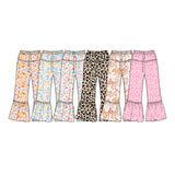 Preorder MOQ 5 pcs Each Style Colorful Leopard Girl's Wide-Leg Pants Kids Matching Clothes（副本）