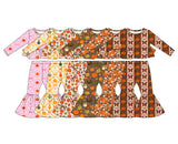 Preorder MOQ 5 Pcs Each Style Pumpkin Bows Flower Ruffles Girls Outfits