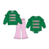 Preorder MOQ 5 pcs Each Style Saint Patrick Leaves Lucky Kids Matching Clothes
