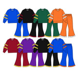 Preorder MOQ 5 pcs Each Style Solid Color Ruffles Kids Matching Clothes