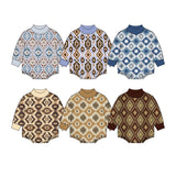 Preorder MOQ 5 pcs Each Style Western Cowboy Mockneck Baby Bubble Romper Kids Matching Clothes