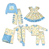Preorder MOQ 5 pcs Each Style Easter Bunny Chick Blue Kids Matching Clothes