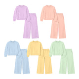 Preorder MOQ 5 Pcs Each Style Solid Color Cotton Colorful Girls Set