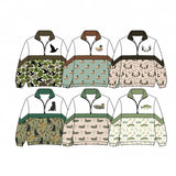 Preorder MOQ 5 pcs Each Style Hunting Camo Zipper Kids Boys Pullover Shirt