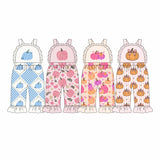 Preorder MOQ 5 Pcs Each Style Fall Pumpkin Bows Girls Jumpsuit