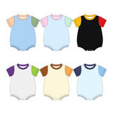 Preorder MOQ 5 pcs Each Style Solid Color Colorful Cotton Baby Bubble Romper