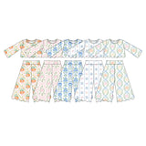 Preorder MOQ 5 Pcs Each Style Fall Pumpkin Bows Scallop Edge Girls Outfits