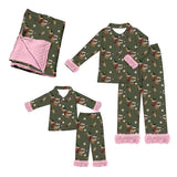 Preorder MOQ 5 pcs each Mallard Ducks Pink Feather Mommy And Me Pajamas Outfits