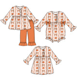 Preorder MOQ 5 Pcs Each Style Fall Pumpkin Bows Sister Girls Clothes