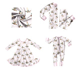 Preorder MOQ 5 pcs Each Style Mallard Ducks Pink Kids Matching Clothes