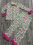 Preorder Samples GLP2648 Christmas Cartoon Pink Feather Buttons Adult Women Pajamas Set