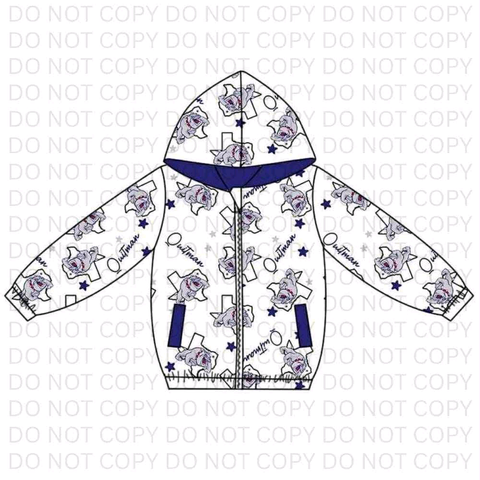 MOQ 8 pcs Custom Style Team Hoodie Kids Boys Zipper Coat