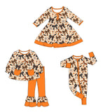 Preorder MOQ 5 pcs Each Style Halloween Bows Flower Bat Kids Matching Clothes