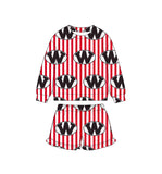 MOQ 5 pcs Custom Style Team Mascot Stripe Kids Girls Shorts Set