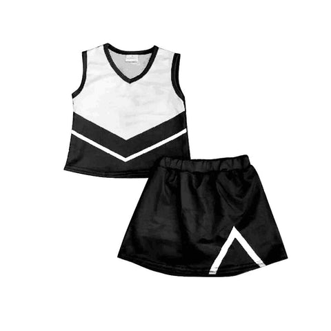 MOQ 8 pcs Custom Style Cheer Black Girl Skirt Set