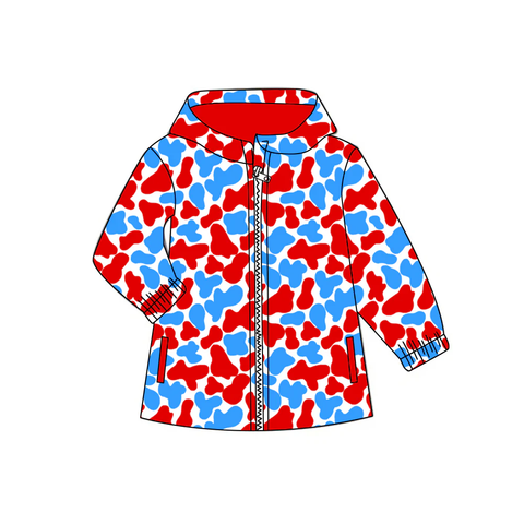 Deadline 08.31 Custom Style No MOQ Camo Red Blue Hoodie Kids Zipper Coat