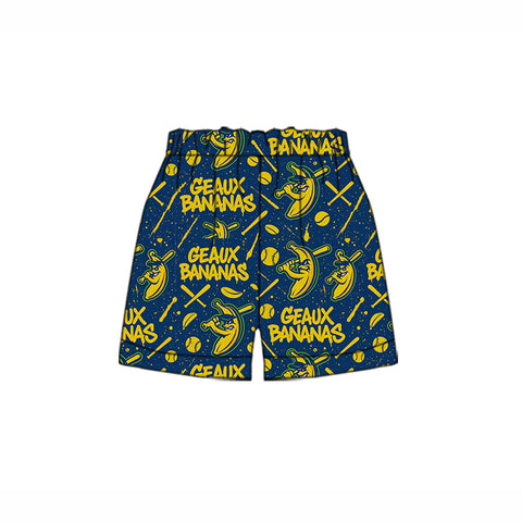 MOQ 5 pcs Custom Style Team GEAUX Bananas Yoga Boy's Shorts