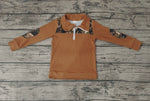SALE BT0305 Hunting Camo Elk Zipper Pullover Boy Shirt Top