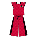 MOQ 5 pcs Custom Style Team Mascot Dots Girls Set