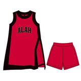 MOQ 5 pcs Custom Style School Team Dots Yoga Dress Girls Shorts Set