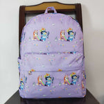 BA0058 Cartoon Purple Dog Backpack Bag