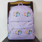 BA0058 Cartoon Purple Dog Backpack Bag