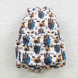 BA0067 Western Cow Cactus Fashion Backpack Bag