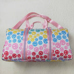 BA0068 Smiley Face Colorful Pink Duffle Bag