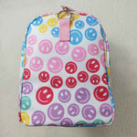 BA0068 Smiley Face Colorful Pink Duffle Bag