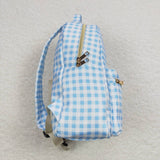 BA0087 Blue Plaid Backpack Bag