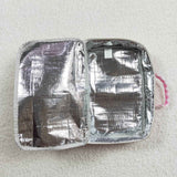 BA0088 Pink Ruffles Plaid Lunch Box Bag 12.2*8.3*3.2 inches