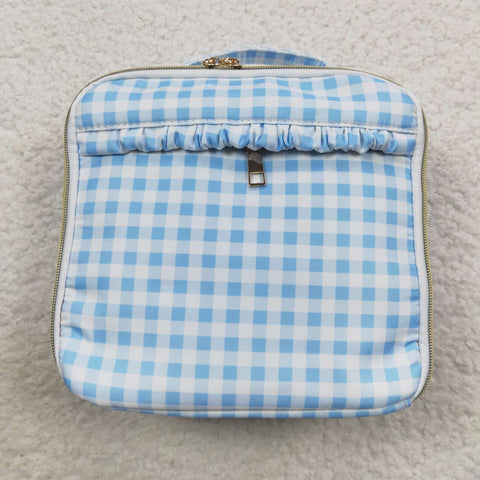 BA0089 Blue Plaid Lunch Box Bag