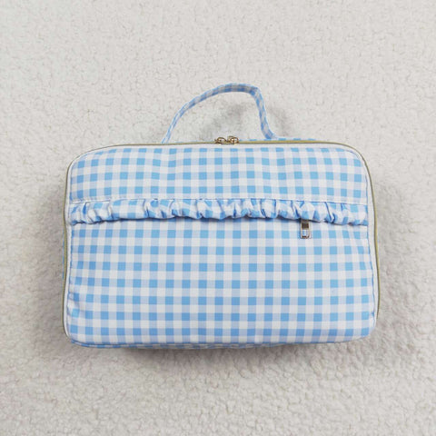 BA0089 Blue Plaid Lunch Box Bag 12.2*8.3*3.2 inches