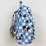 BA0091 Cartoon Mouse Plaid Backpack Bag