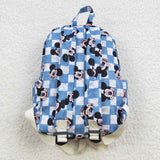 BA0091 Cartoon Mouse Plaid Backpack Bag